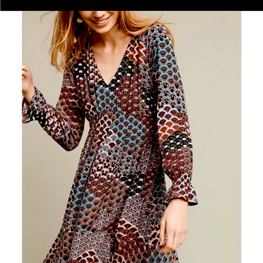 Maeve Monaco dress fan print size L